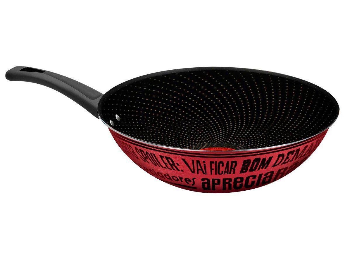 Frigideira Antiaderente Wok Rochedo de Alumínio Viva Sabores 9295306138 Rosa e Preto Rosa e Preto