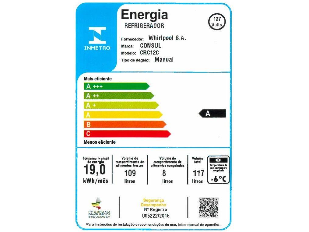 Frigobar Consul 117L Branco com Gaveta CRC12C
