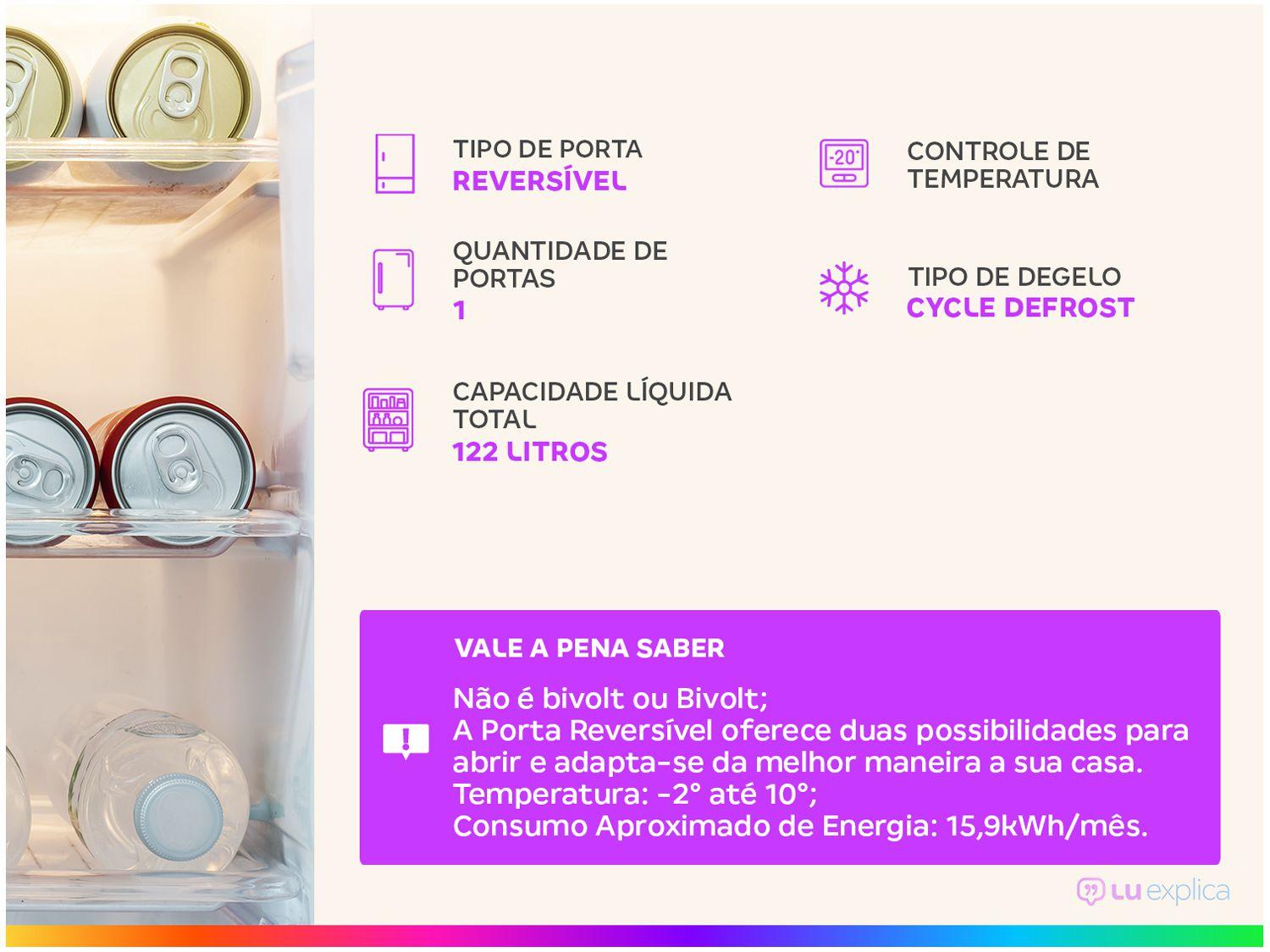 Frigobar Electrolux 122L Branco Efficient EM120