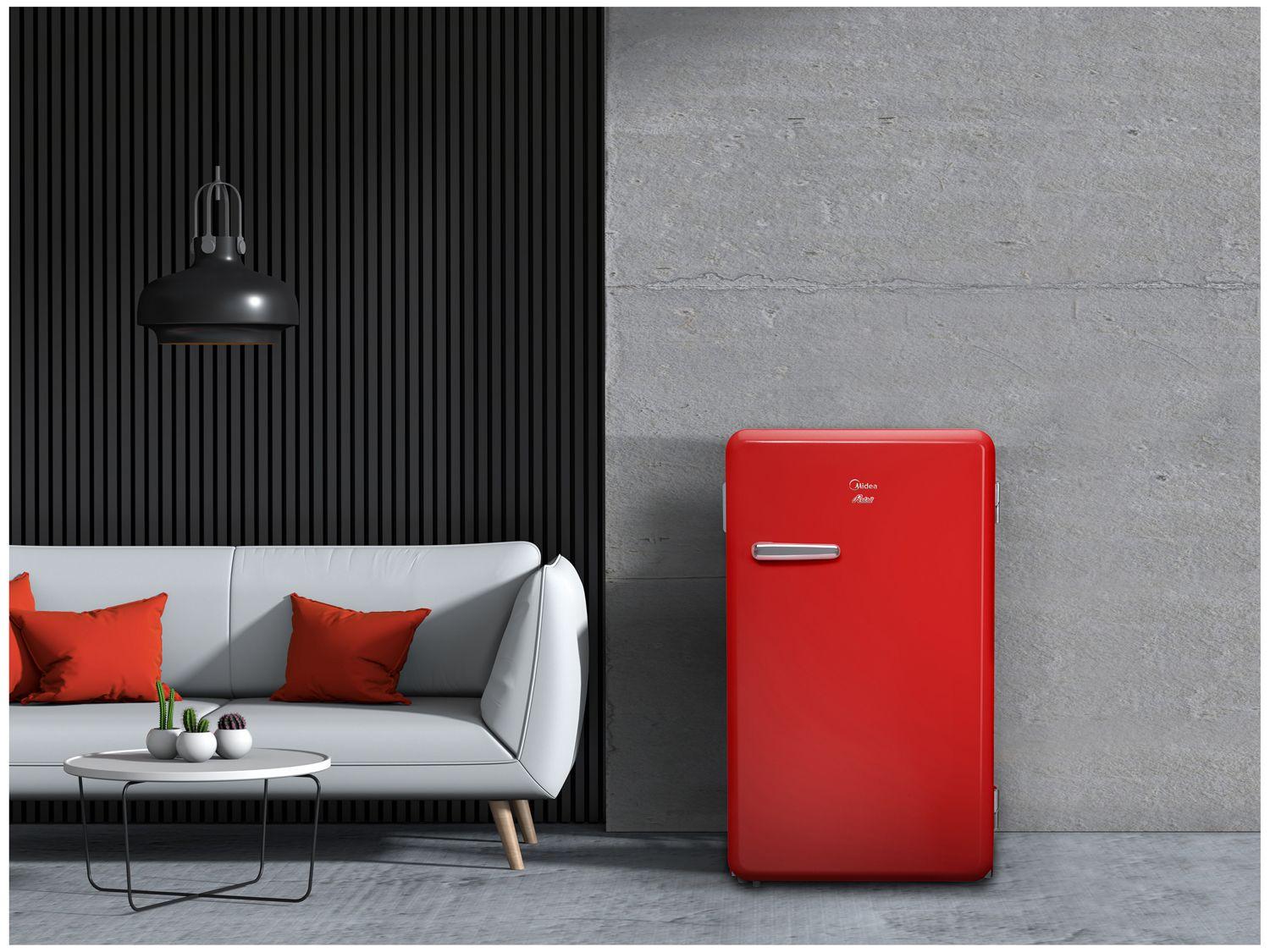 Frigobar Midea 95L Vermelho Retrô