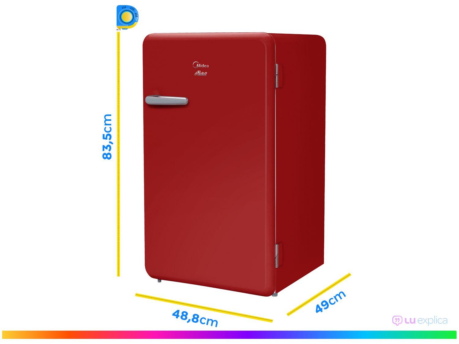 Frigobar Midea 95L Vermelho Retrô