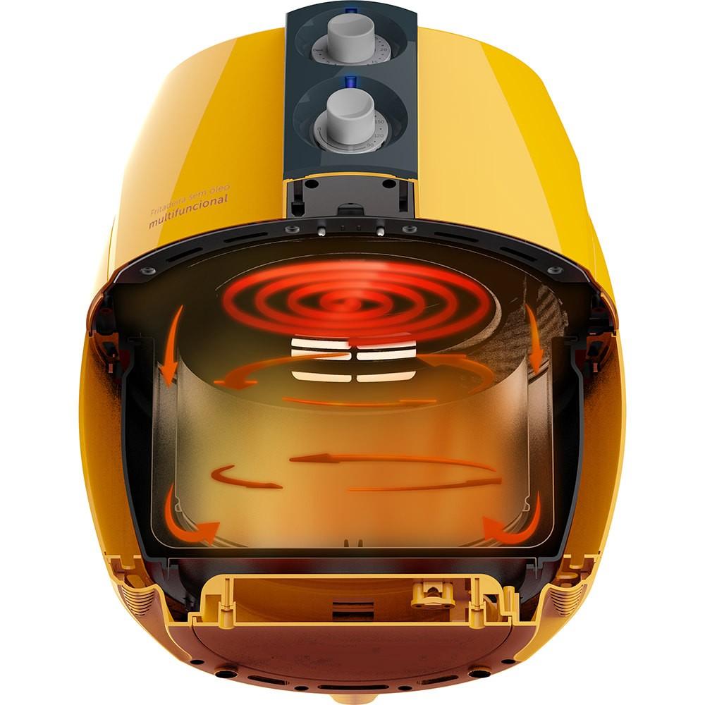 Fritadeira Air Fry Cadence Amarela FRT544 Fritadeira sem Óleo / Air