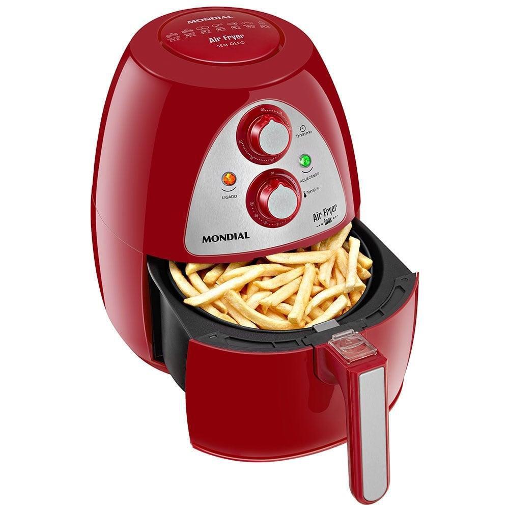 Fritadeira Air Fryer AF14 Inox Vermelha 220V Mondial Fritadeira