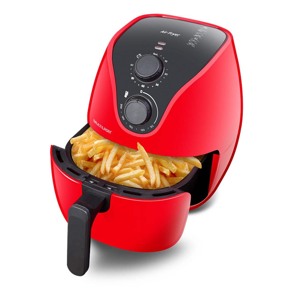 Fritadeira Airfryer 110v 220v 4 Litros Vermelha Sem Óleo Multilaser