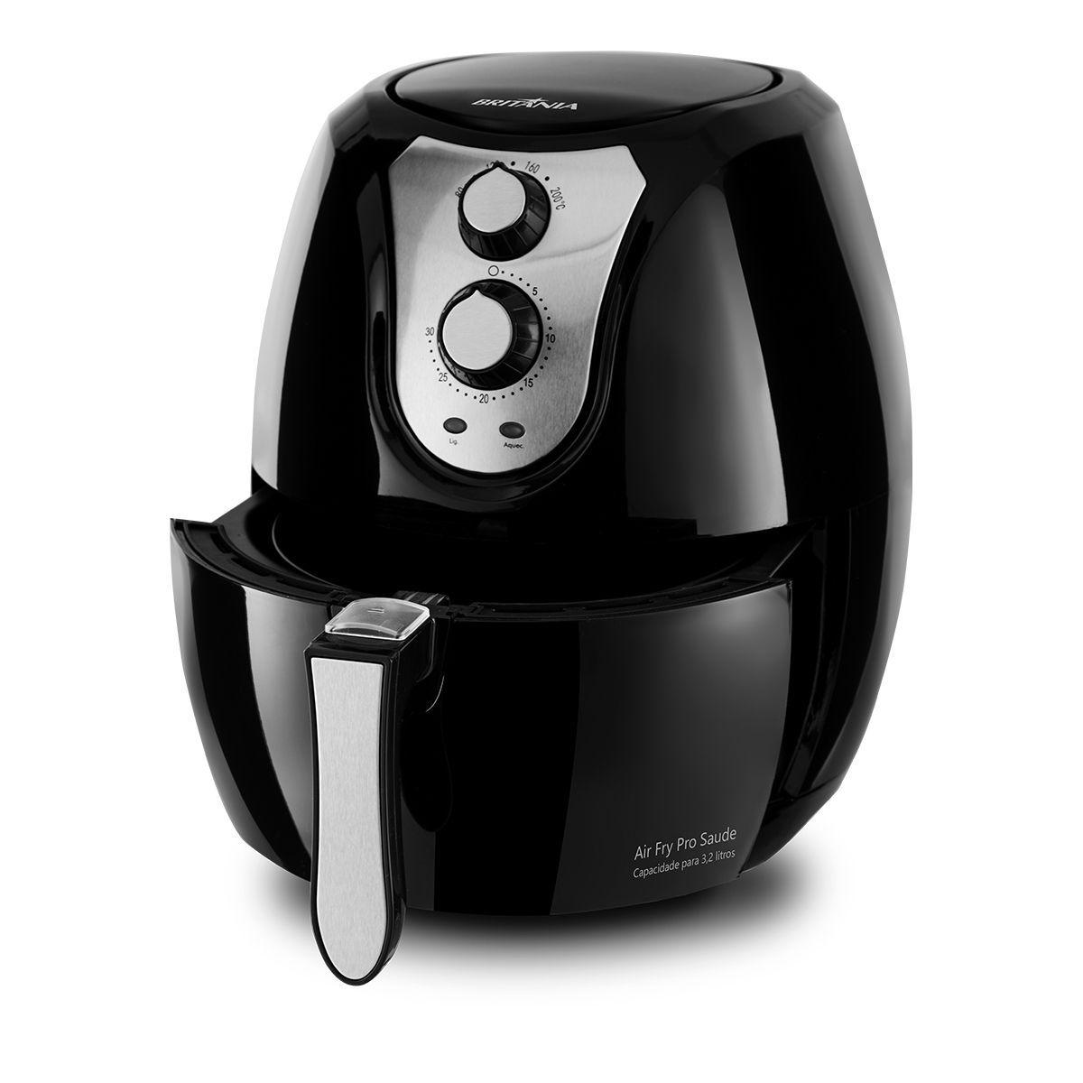 Fritadeira Britânia Preta 3,2L Fritadeira sem Óleo / Air Fryer