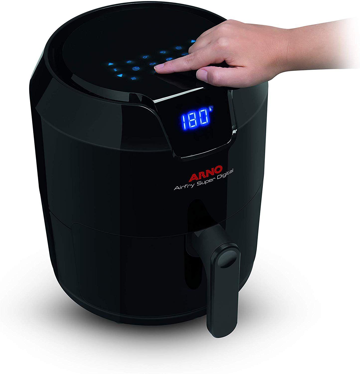 Fritadeira elétrica airfry super digital arno 1400w preta gfry 127v arno Fritadeira sem Óleo