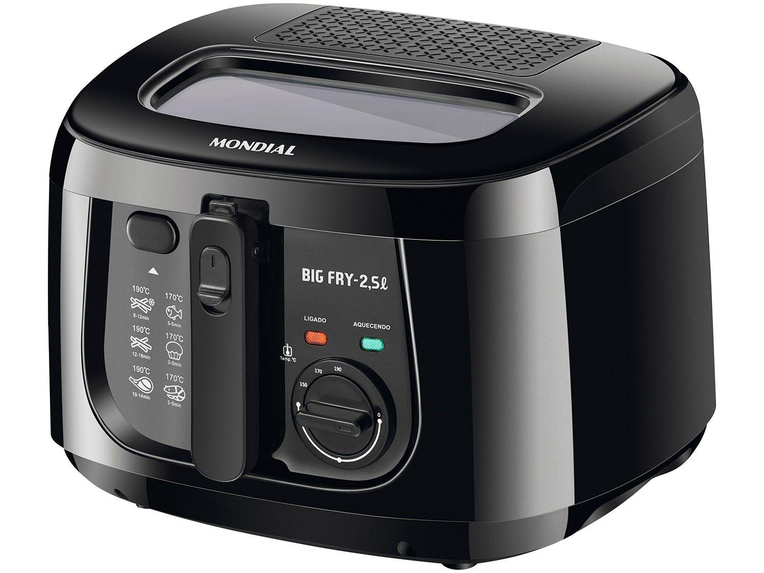 Fritadeira Elétrica com Óleo Mondial FT-07 Preto 2,5L