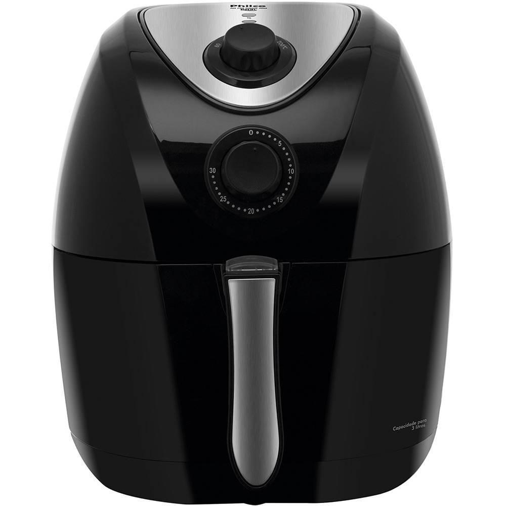 Fritadeira Elétrica Philco Air Fry Saúde Inox PH 3,2L Preto 1400W 220V Fritadeira sem Óleo