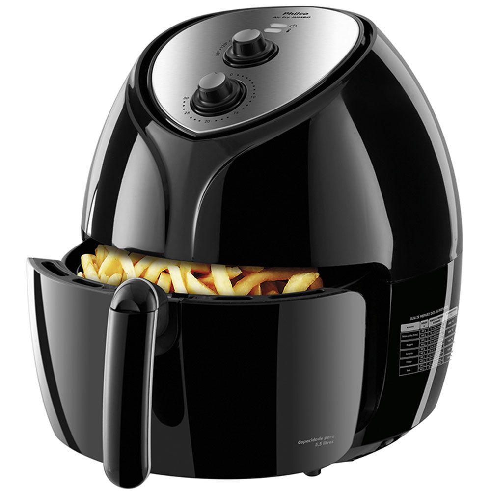 Fritadeira Elétrica Philco Sem Óleo Air Fry Jumbo Preta 5,5 Litros 110V