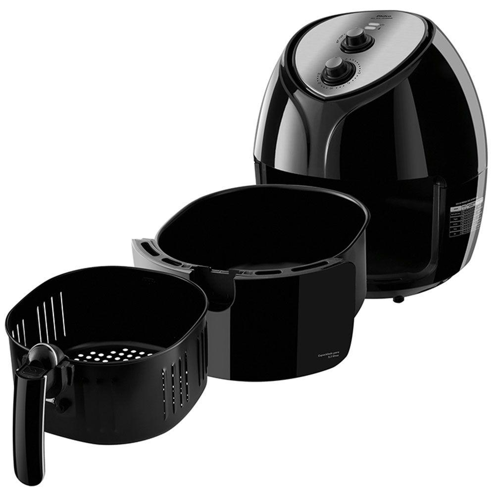 Fritadeira Elétrica Philco Sem Óleo Air Fry Jumbo Preta 5,5 Litros 110V
