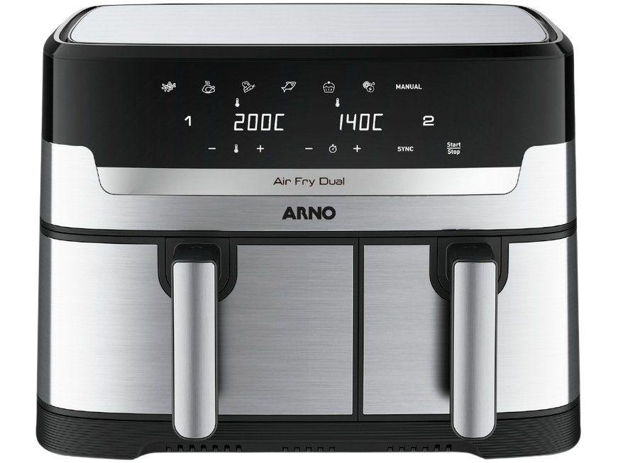 Fritadeira Elétrica sem Óleo/Air Fryer Arno Air Fry Dual AFD2 com Timer Inox 8,3L