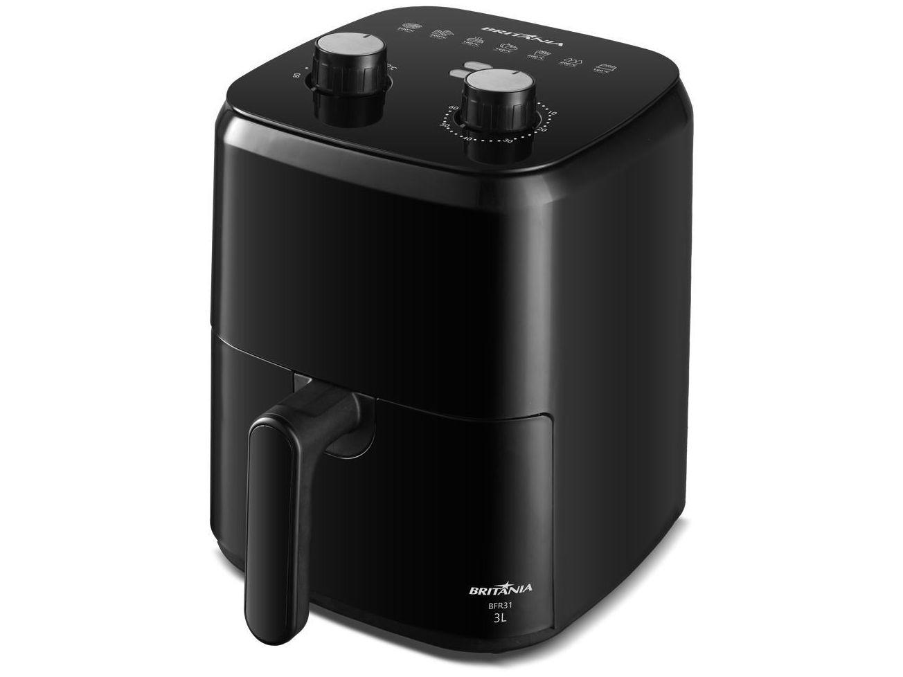 Fritadeira Elétrica sem Óleo/Air Fryer Britânia BFR31 Preto com Timer 3L