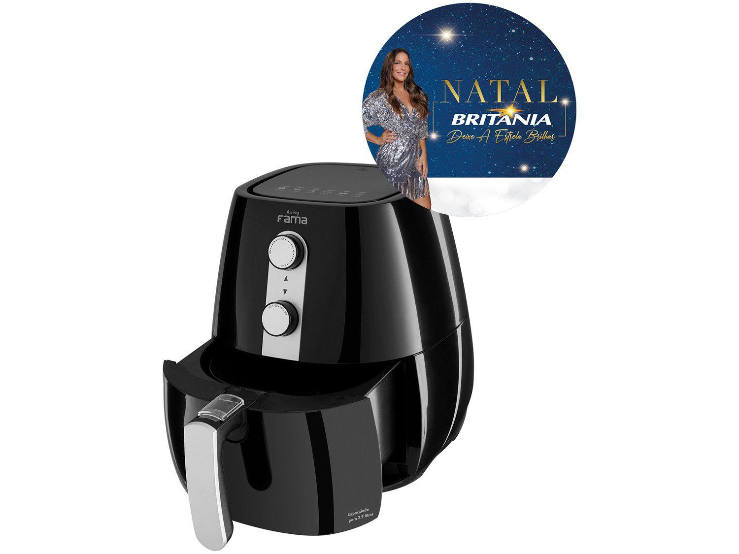 Fritadeira Elétrica Sem Óleo/Air Fryer Fama Air Fry Preta 4L com