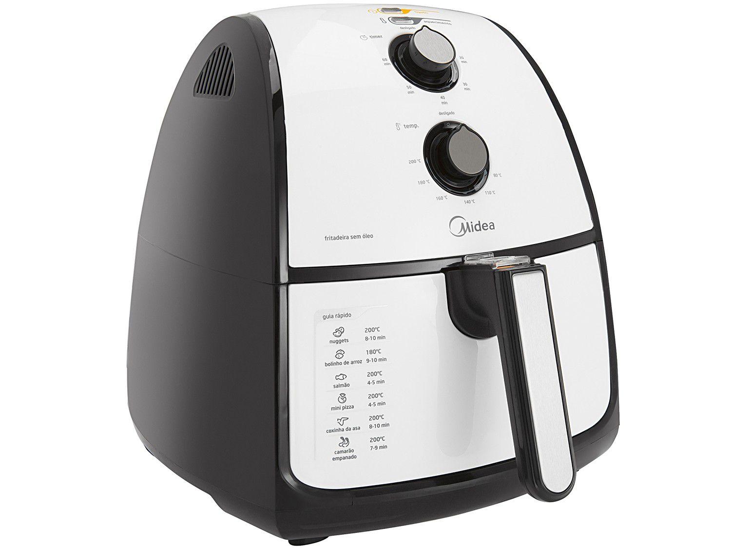 Fritadeira Elétrica Sem Óleo/Air Fryer Midea Liva Branca e Preta 4L