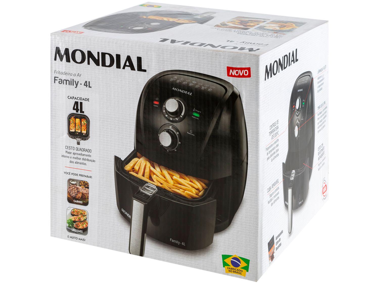 Fritadeira Elétrica sem Óleo/Air Fryer Mondial AFN-40-FB Preta 4L com Timer