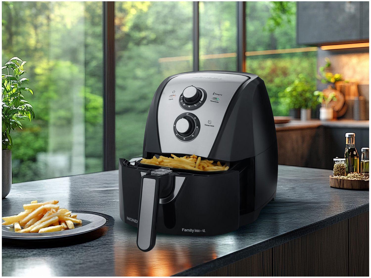 Fritadeira Elétrica sem Óleo/Air Fryer Mondial AFN-40-FB Preta 4L com Timer