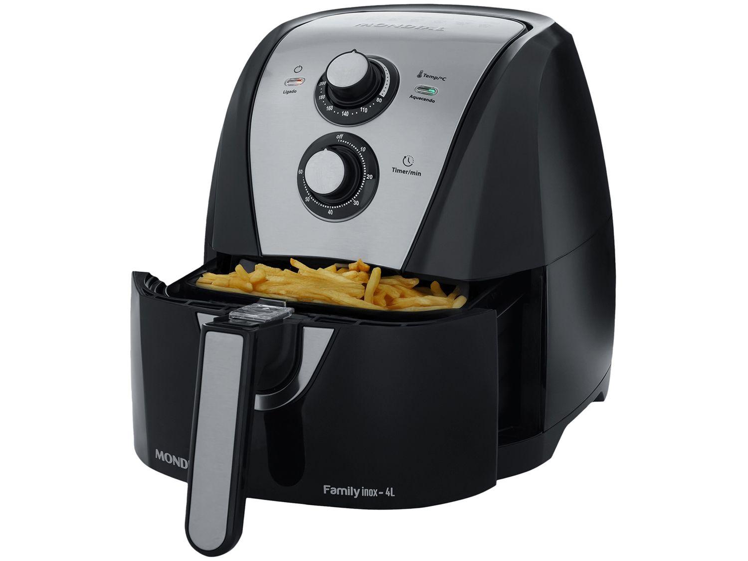 Fritadeira Elétrica sem Óleo/Air Fryer Mondial AFN-40-FB Preta 4L com Timer