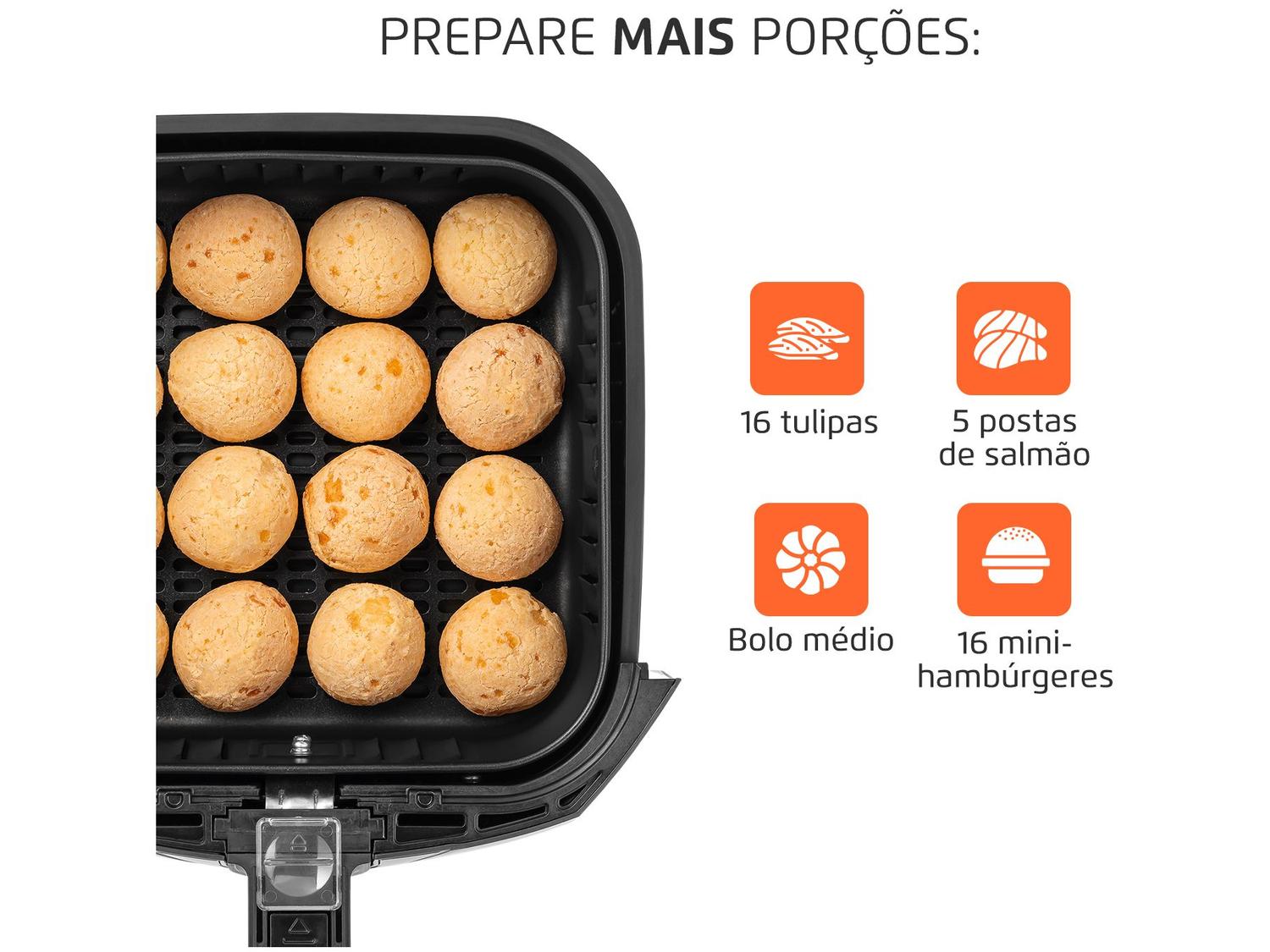 Fritadeira Elétrica sem Óleo/Air Fryer Mondial AFN-40-FB Preta 4L com Timer