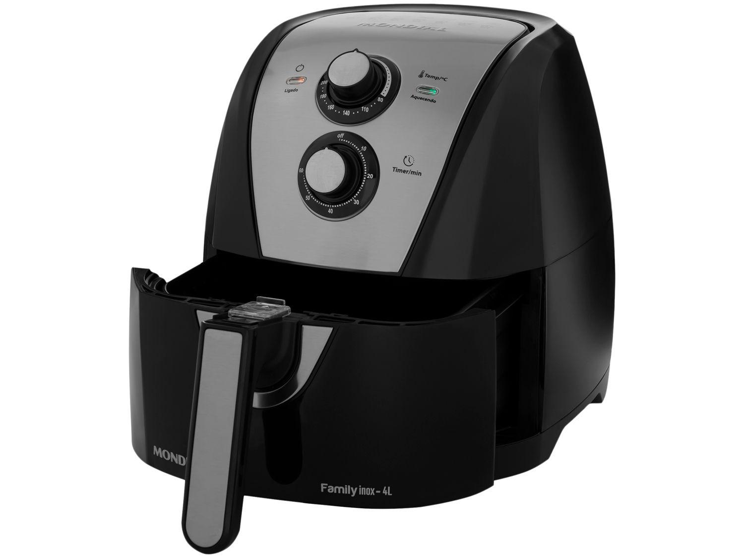 Fritadeira Elétrica sem Óleo/Air Fryer Mondial AFN-40-FB Preta 4L com Timer