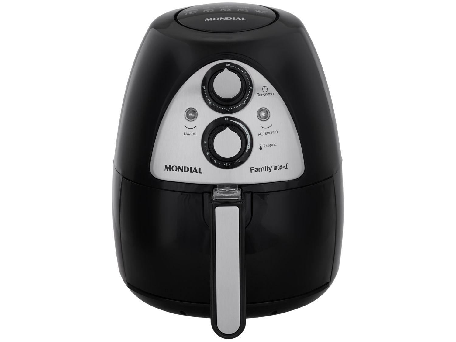 Fritadeira Elétrica sem Óleo/Air Fryer Mondial Family Inox I 4L com Timer
