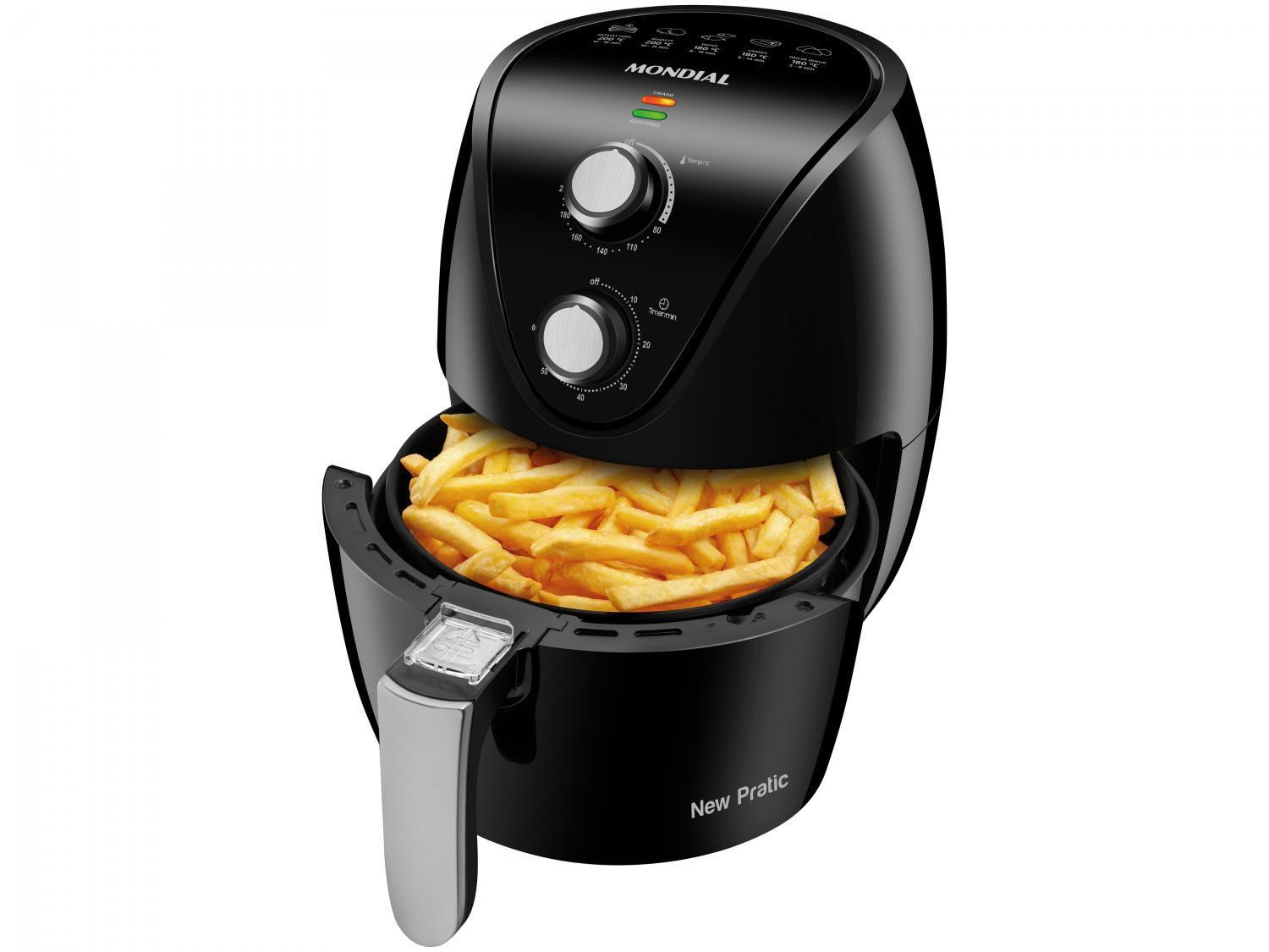 Fritadeira Elétrica sem ÓleoAir Fryer Mondial - New Pratic AF-31 Preta 3,5L com Timer - Fritadeira Elétrica e Acessórios - Magazine Cbeneficio