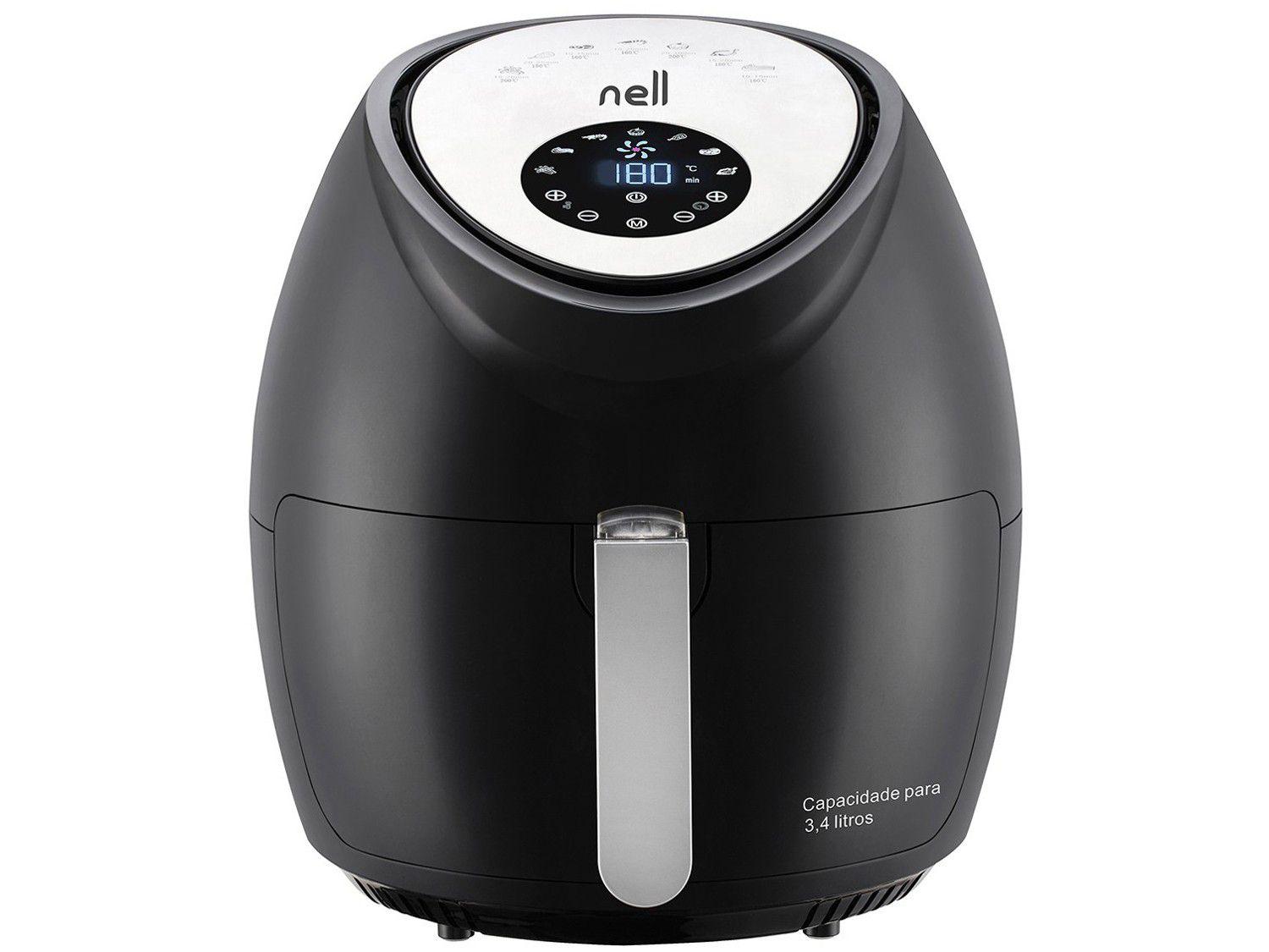 Fritadeira Elétrica sem Óleo/Air Fryer Nell MAF360 Preto 3,4L com Timer Fritadeira Elétrica