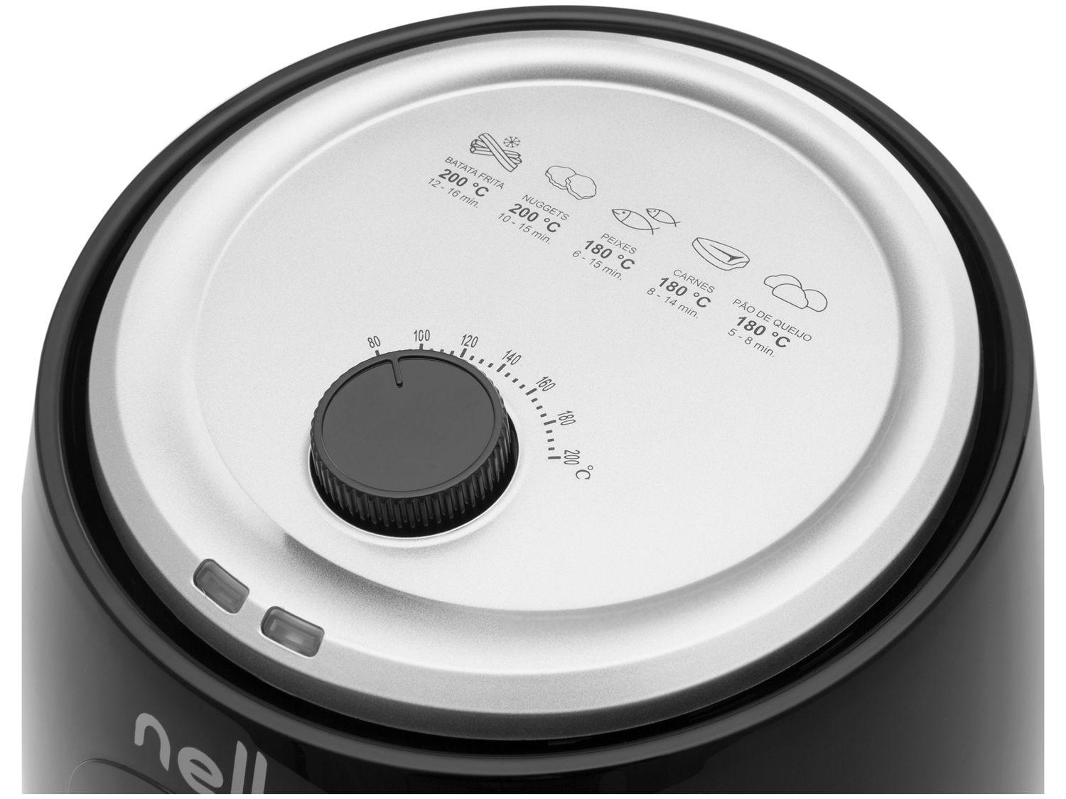 Fritadeira Elétrica sem Óleo/Air Fryer Nell Smart Preta 2,4L com Timer Fritadeira Elétrica e