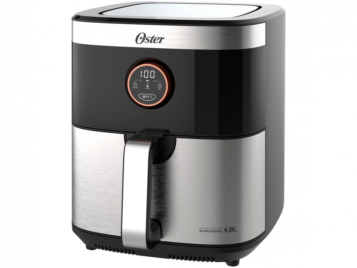 Fritadeira Elétrica sem Óleo/Air Fryer Oster Black Inox com Timer