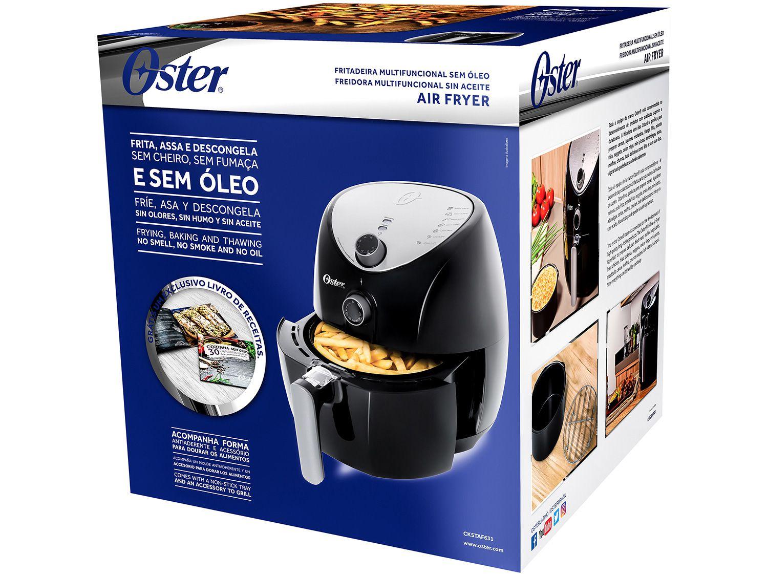 Fritadeira Elétrica Sem Óleo/Air Fryer Oster CKSTAF631 Preta 3,2L com