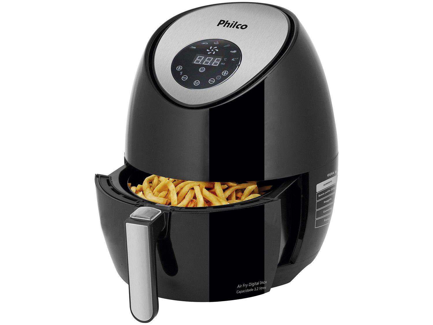Fritadeira Elétrica Sem Óleo/Air Fryer Philco Air Fry Digital Inox