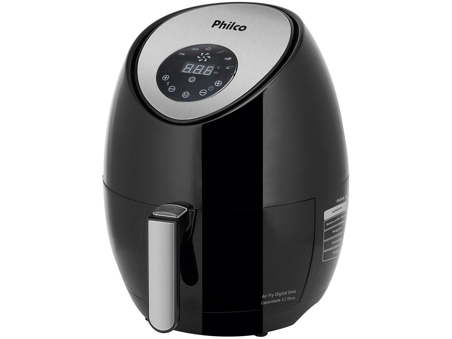 Fritadeira Elétrica Sem Óleo/Air Fryer Philco Air Fry Digital Inox