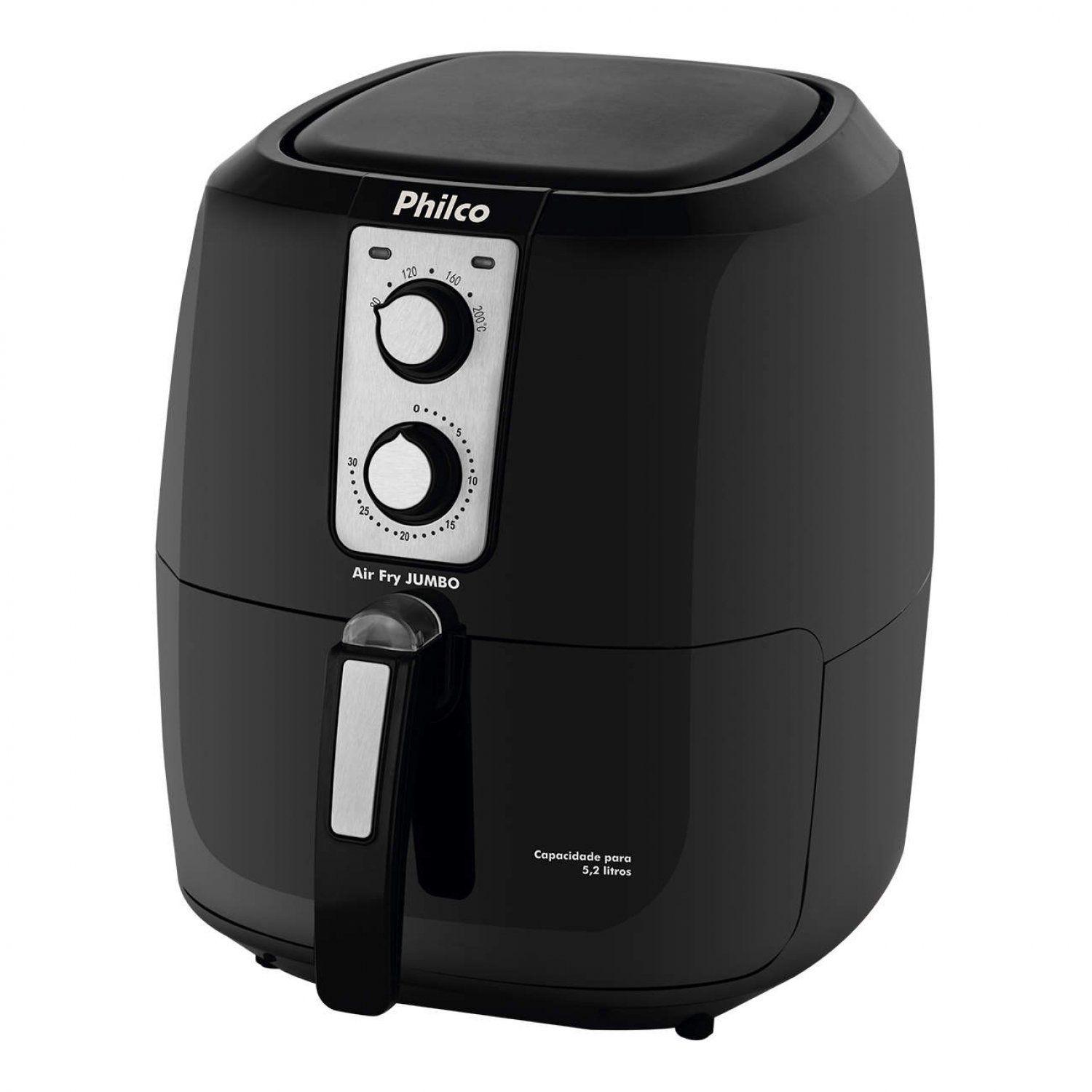 Fritadeira Elétrica Sem Óleo/Air Fryer Philco Air Fry Jumbo Preta 5,2L
