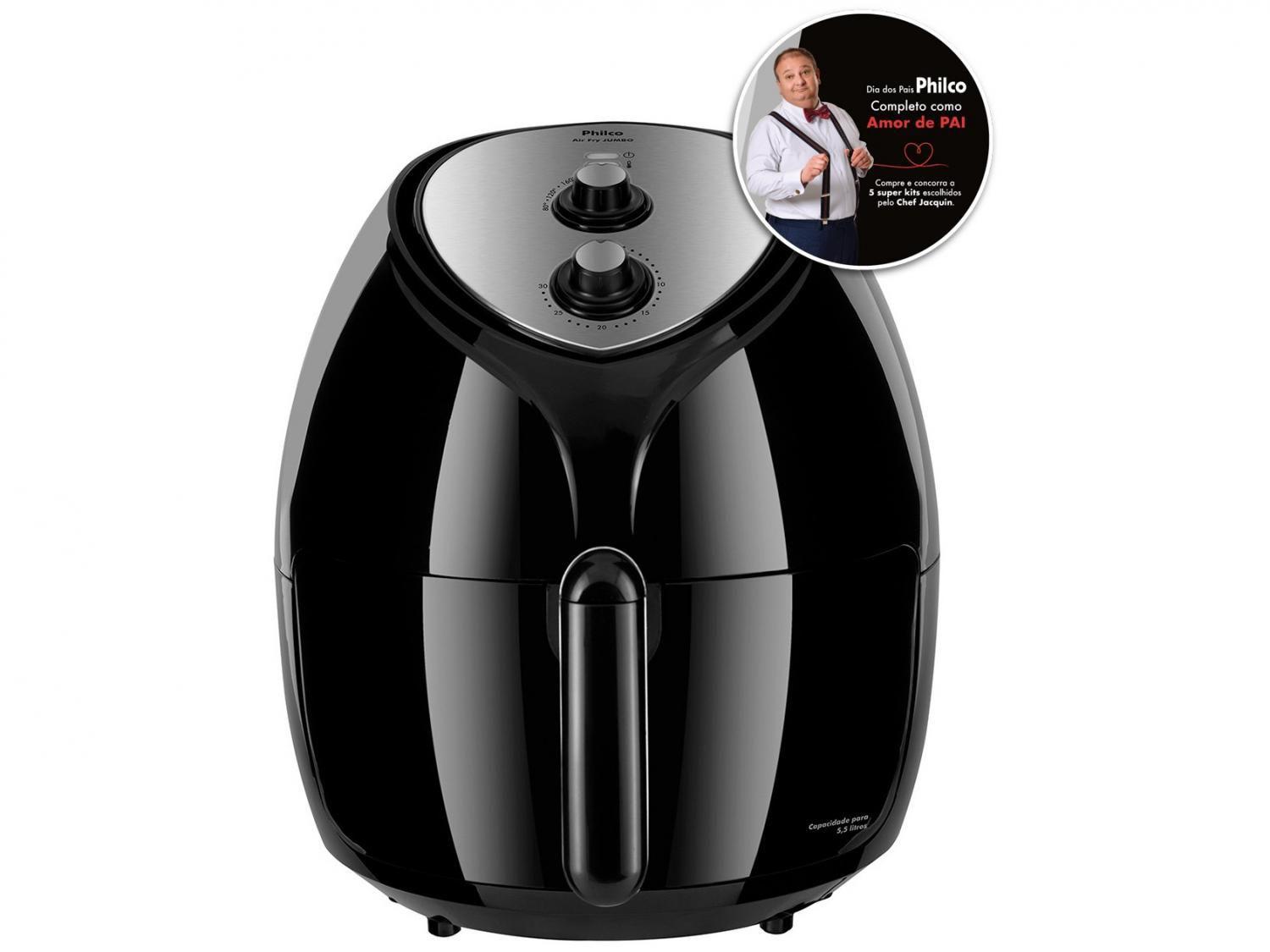 Fritadeira Elétrica Sem Óleo/Air Fryer Philco Air Fry Jumbo Preta 5