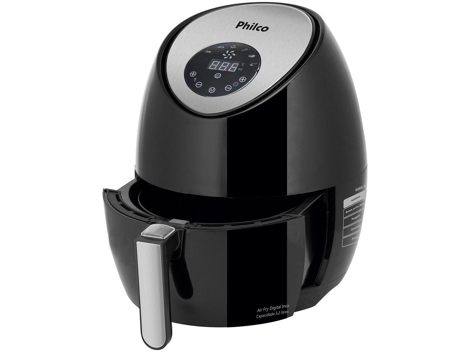 Fritadeira Elétrica Sem Óleo/Air Fryer Philco - Digital Preta e Cinza 3 ...