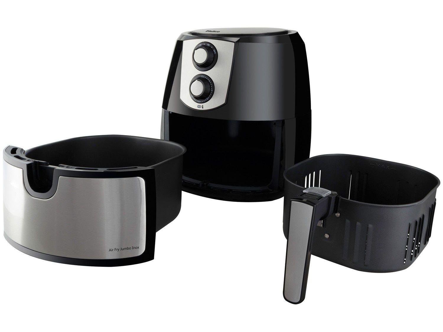 Fritadeira Elétrica sem Óleo/Air Fryer Philco Fry Jumbo Inox Preto 7