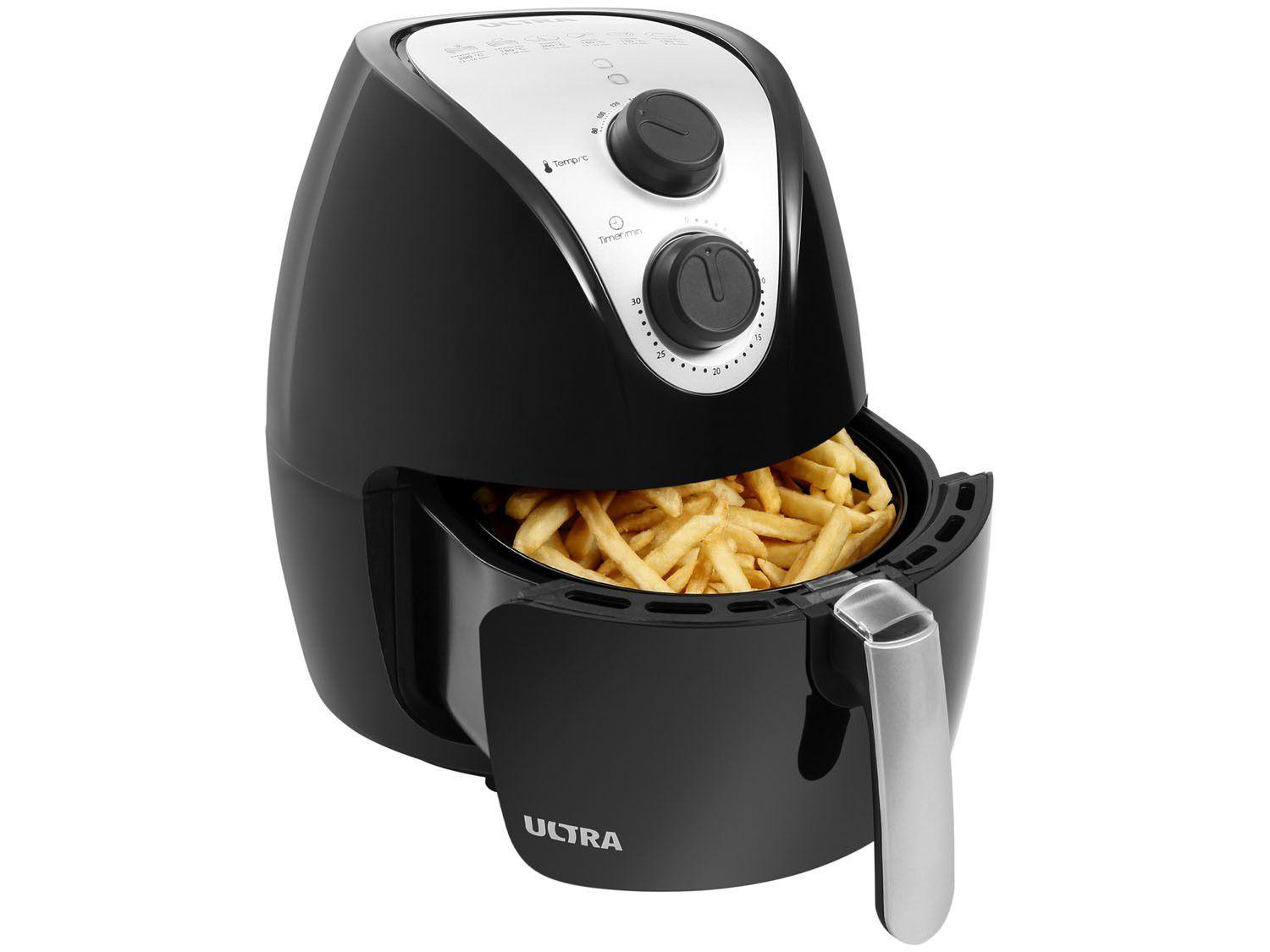 Fritadeira Elétrica Sem Óleo/Air Fryer Ultra AF10 Preta e Prata 2L