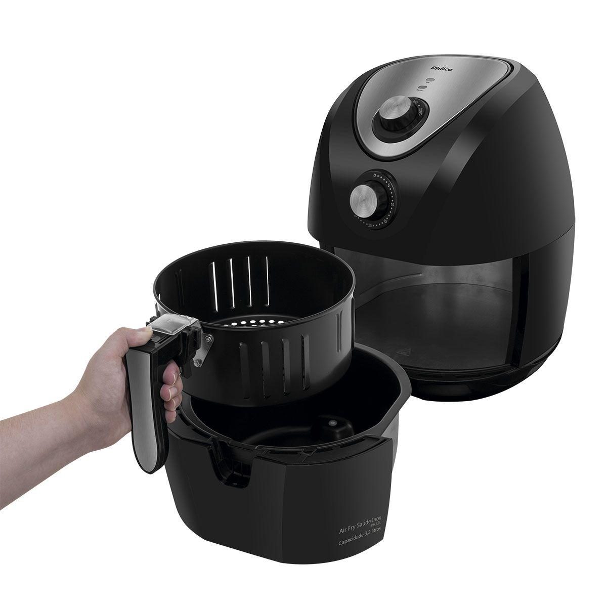Fritadeira Philco Air Fry Saúde Inox PH 3,2L Fritadeira sem Óleo