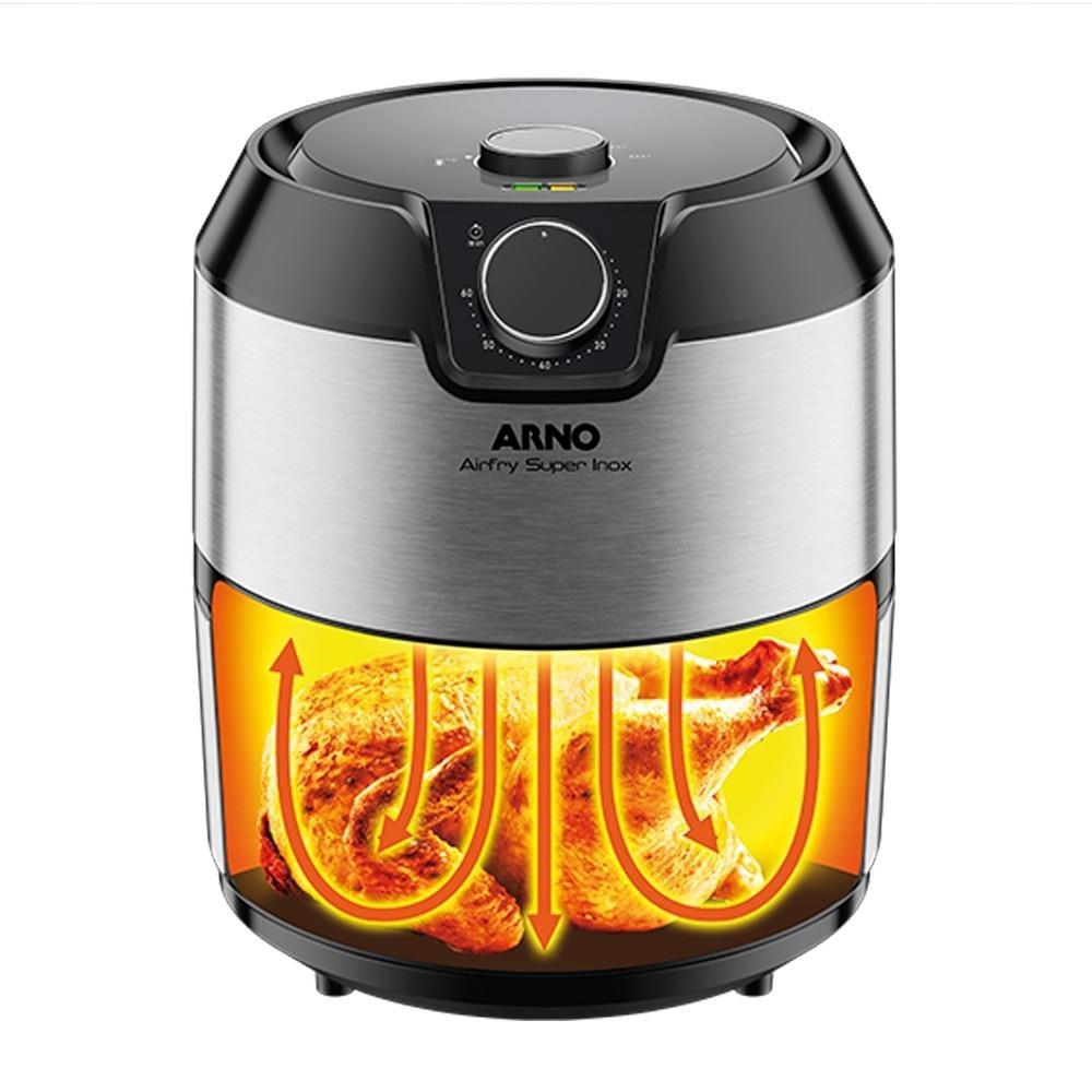 Fritadeira Sem Óleo Air Fryer Arno Super IFRY 4,2 Litros Inox Fritadeira sem Óleo / Air Fryer