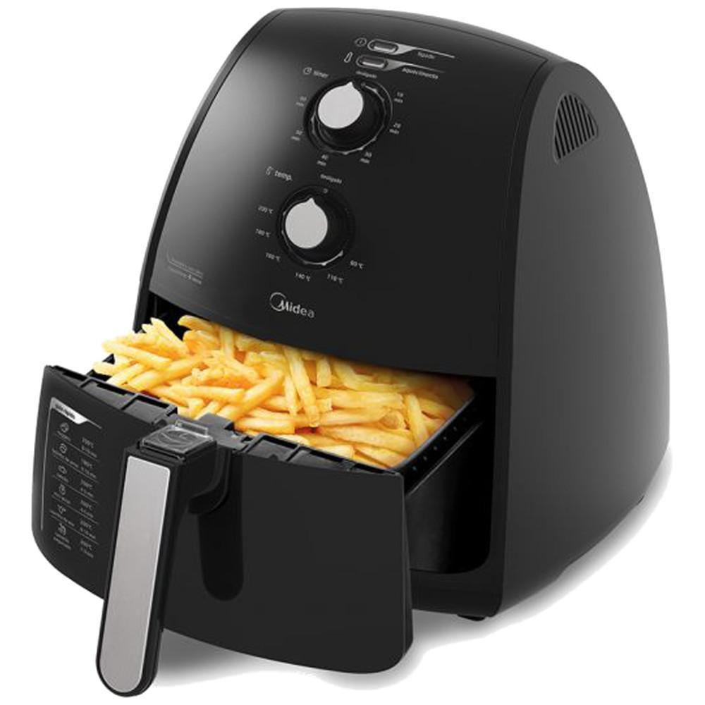 Fritadeira Sem Oleo Air Fryer Midea 4 Litros 200C 1500W FRP41 Preta
