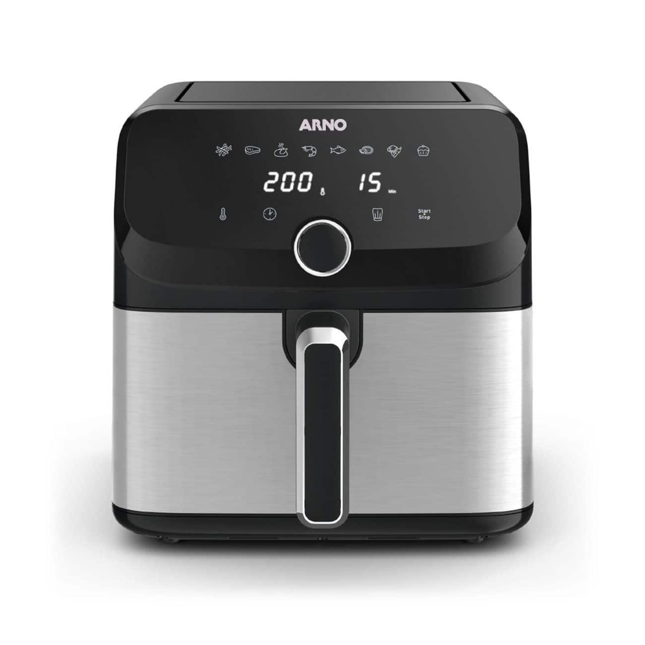 Fritadeira sem Óleo Airfryer Arno Mega 7,5L Digital Inox AFD7