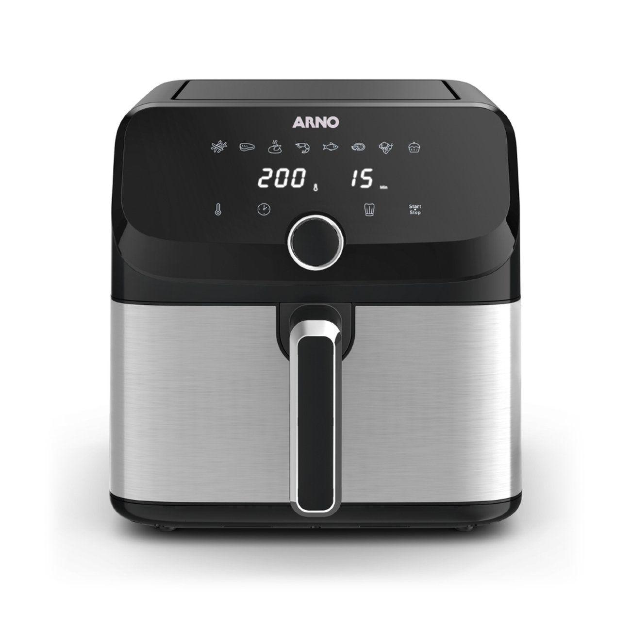 Fritadeira sem Óleo Airfryer Arno Mega 7,5L Digital Inox AFD7