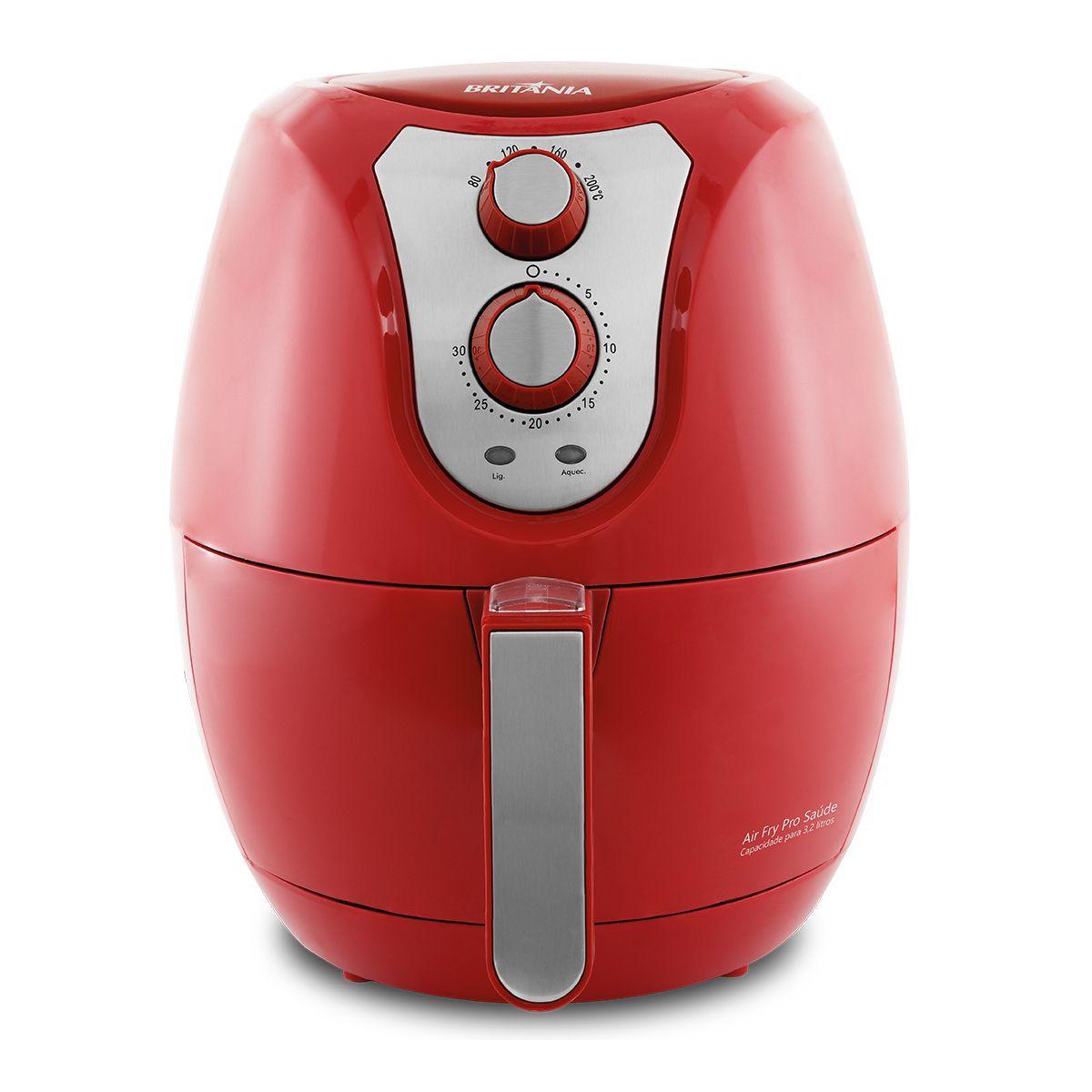 Fritadeira Vermelha 3,2L Britânia Fritadeira sem Óleo / Air Fryer