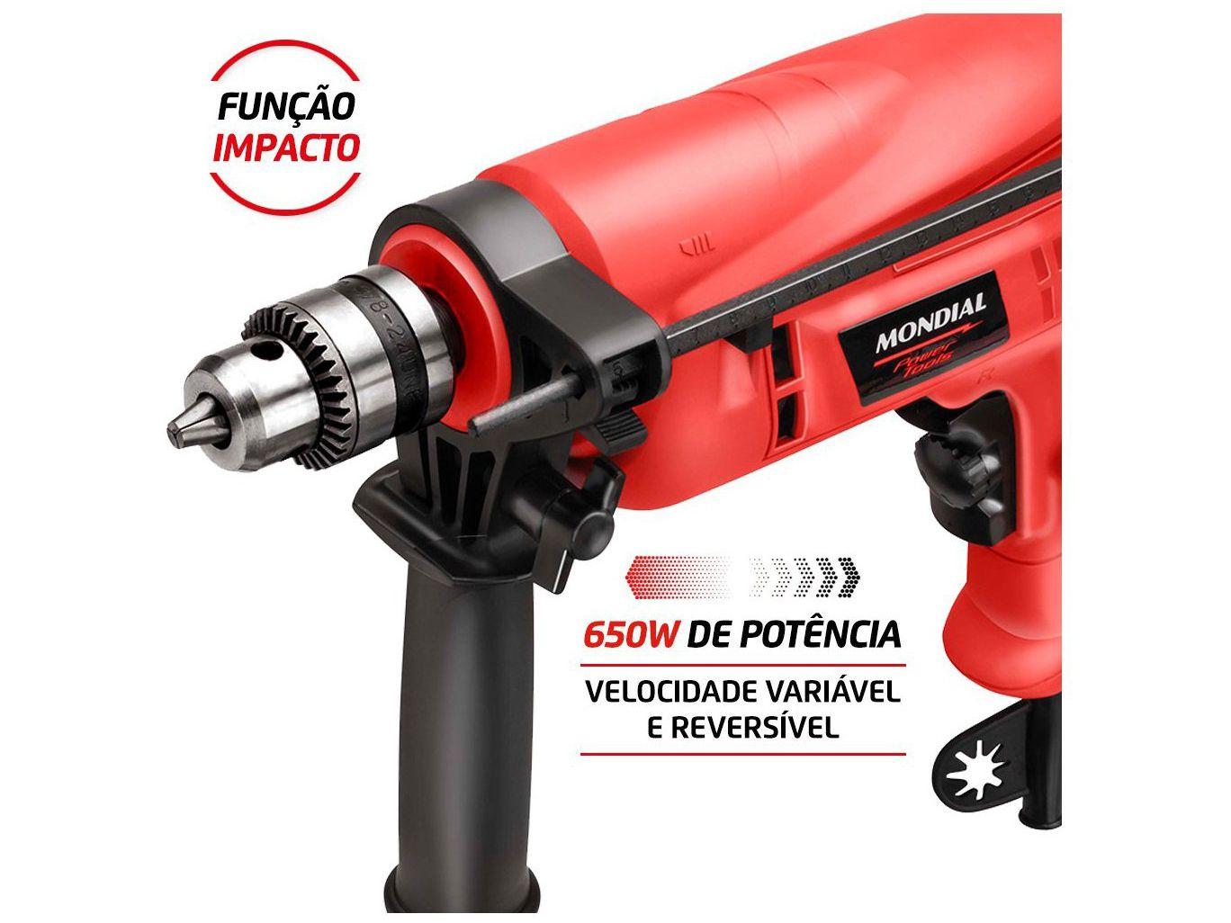 Furadeira de Impacto Mondial 650W 2 Velocidades