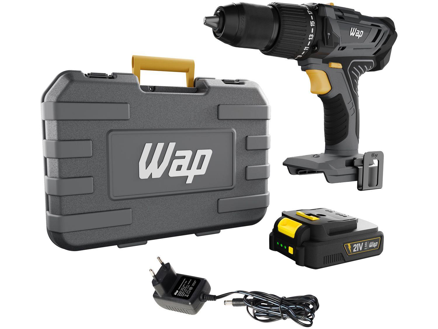 Furadeira e Parafusadeira de Impacto WAP a Bateria 2000 mAh com Maleta K21 ID03