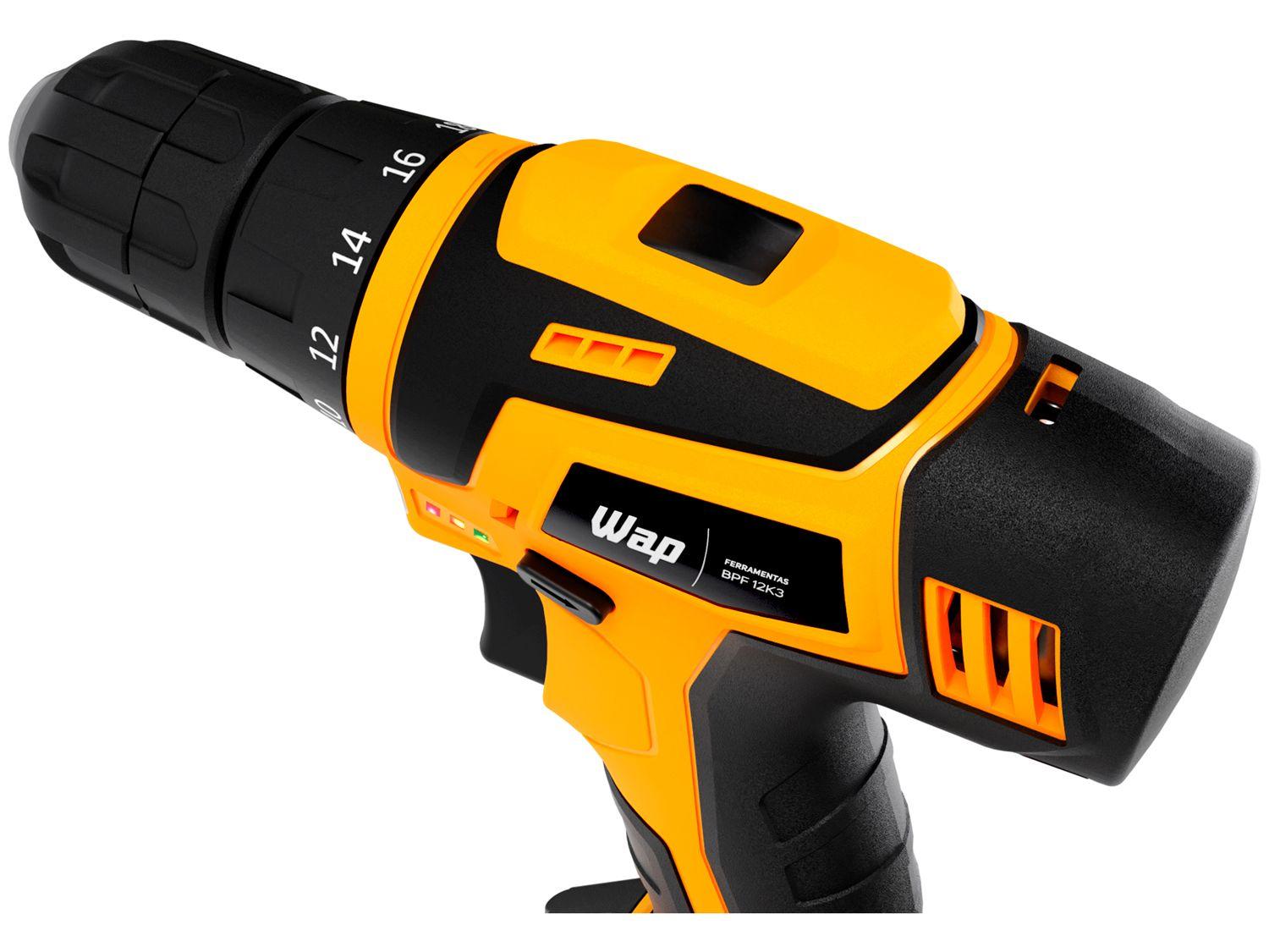 Furadeira e Parafusadeira Wap a Bateria 12V com Maleta 13 Peças BPF 12K3