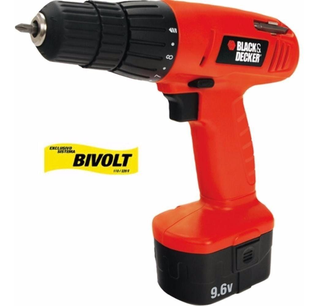 Furadeira Parafusadeira Bivolt Bat 9,6v Black Decker CD961 Black
