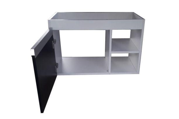 Gabinete armário cozinha banheiro nicho 600 puxadores porta preta 100 %