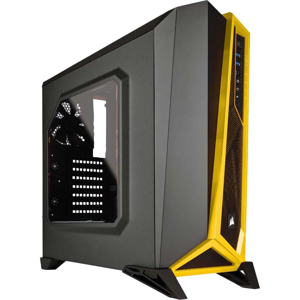 Gabinete Carbide Spec Alpha Preto e Amarelo Mid Tower com