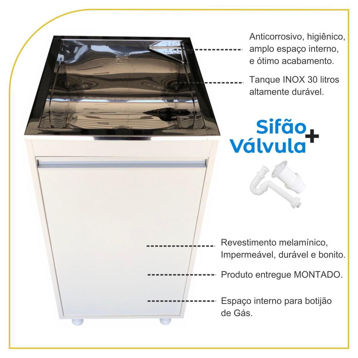 Imagem de Gabinete De Lavanderia Para Botijão De Gás Com Tanque Inox