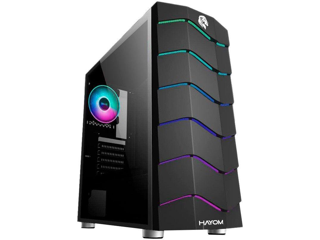 Gabinete Gamer Hayom GB1711 RGB ATX Preto